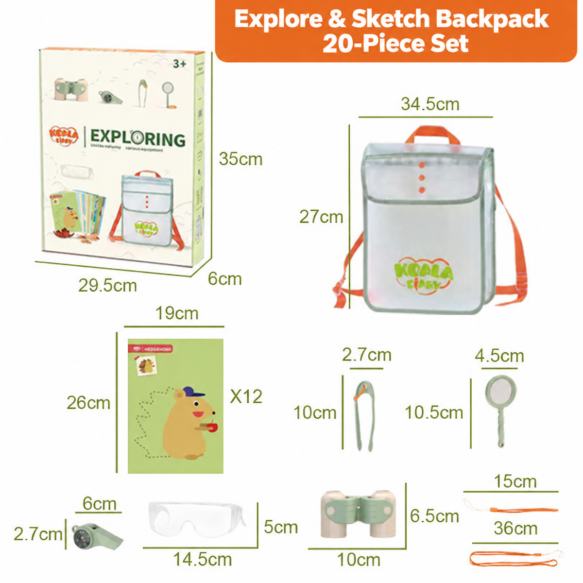 Kids Explorer Kit with Safari Vest & Hat for 7-12 Year Old Boys & Girls
