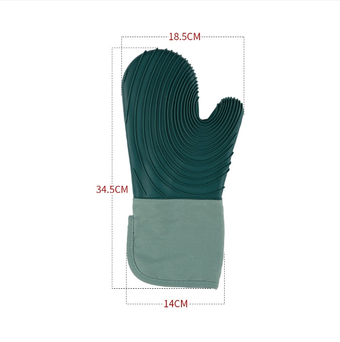 Silicone heat insulation gloves, microwave anti-scalding gloves, kitchen high temperature resistant gloves, thickened microwave baking gloves
