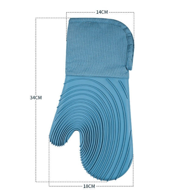 Silicone heat insulation gloves, microwave anti-scalding gloves, kitchen high temperature resistant gloves, thickened microwave baking gloves