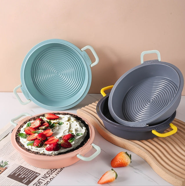 Silicone air fryer baking pan cake mold, high temperature resistant, easy to release, round household baking tool