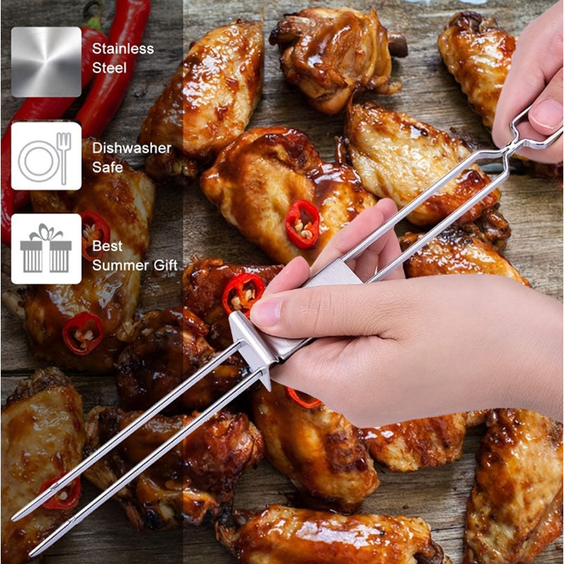 BBQ barbecue fork outdoor portable barbecue fork skewers barbecue needle barbecue fork stainless steel barbecue skewers