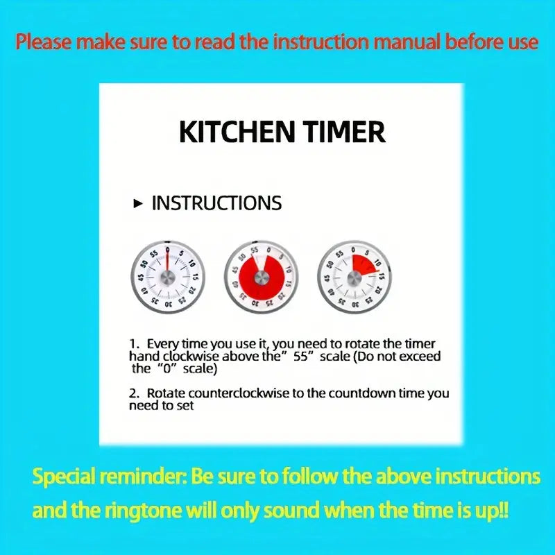 Kitchen timer mechanical timer reminder round time alarm clock countdown magnetic visualization