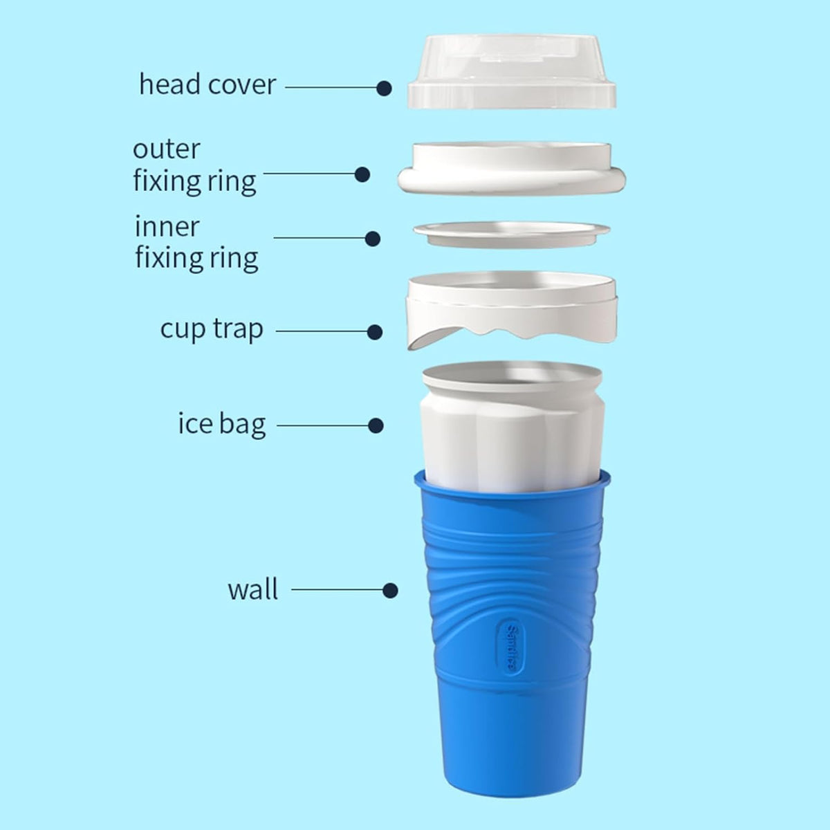 Homemade outdoor beverage smoothie cup silicone quick ice making refrigeration cup