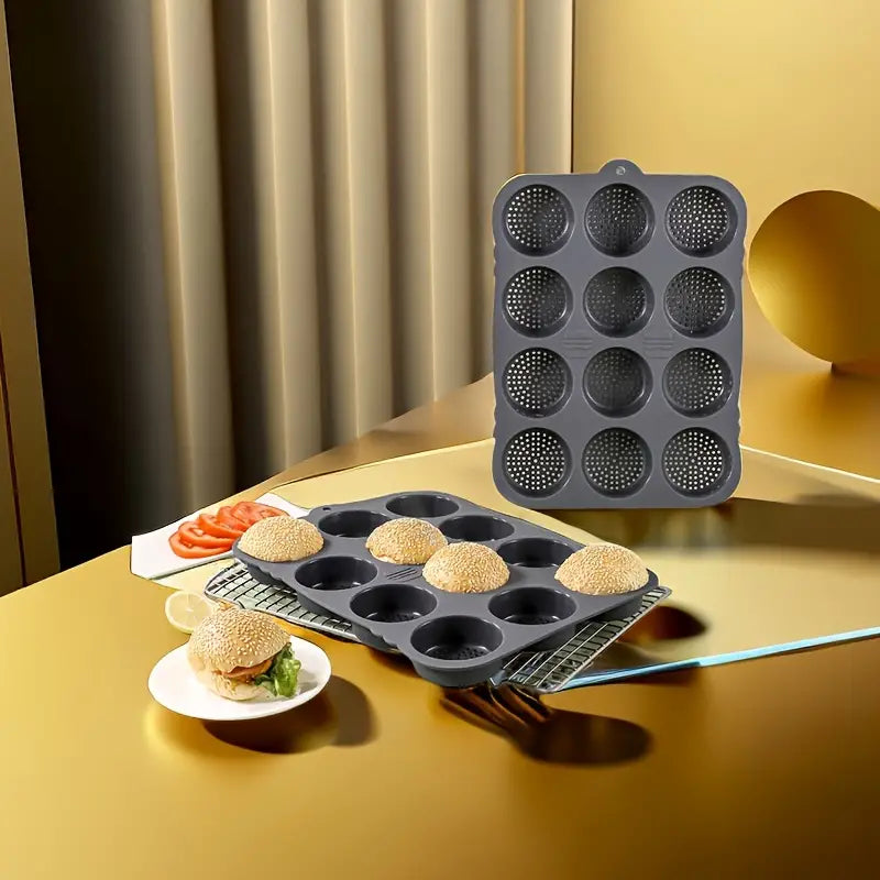 Hamburger bread mold 12-piece French bread mold household food-grade non-stick baguette bread tools