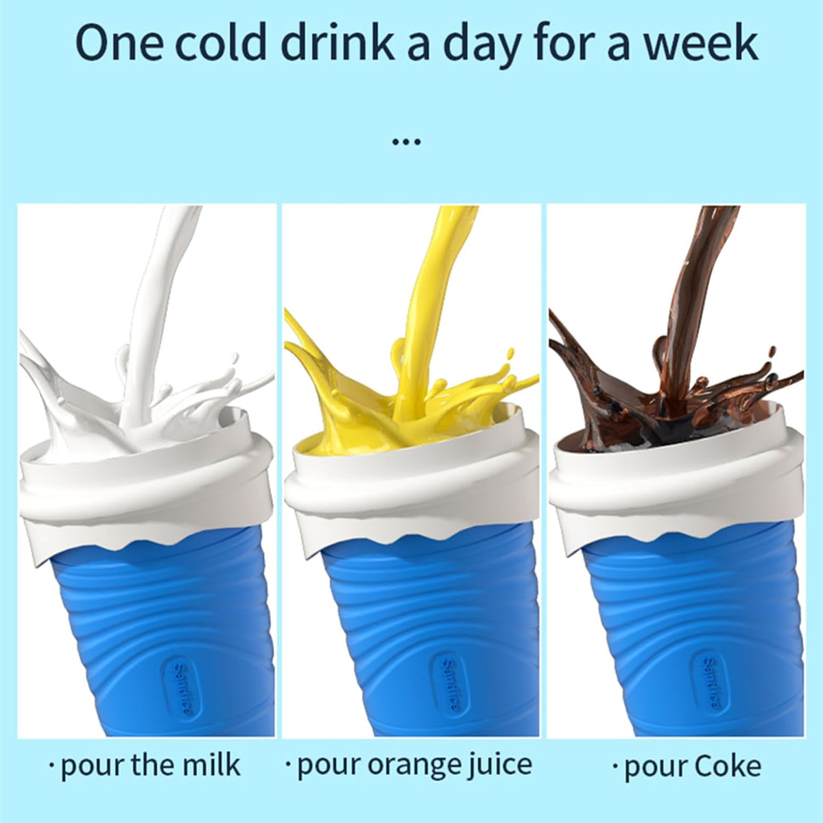 Homemade outdoor beverage smoothie cup silicone quick ice making refrigeration cup