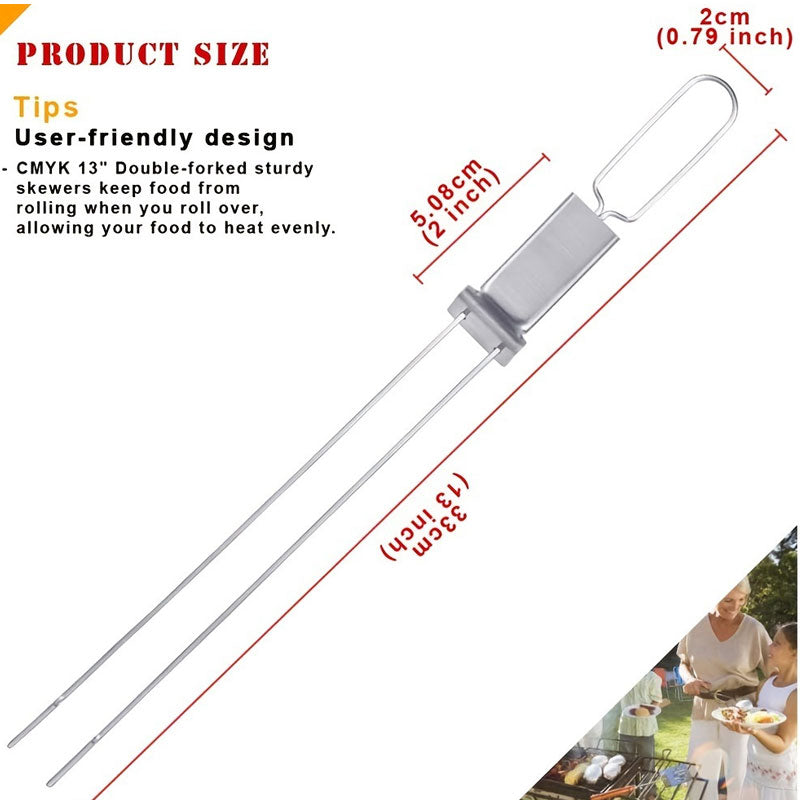 BBQ barbecue fork outdoor portable barbecue fork skewers barbecue needle barbecue fork stainless steel barbecue skewers