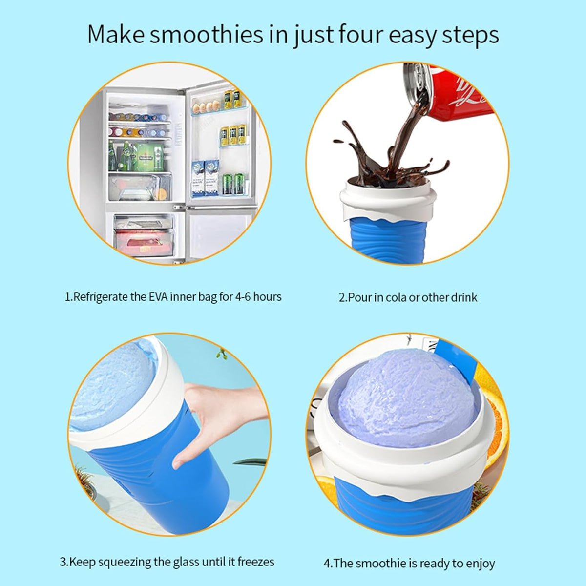 Homemade outdoor beverage smoothie cup silicone quick ice making refrigeration cup