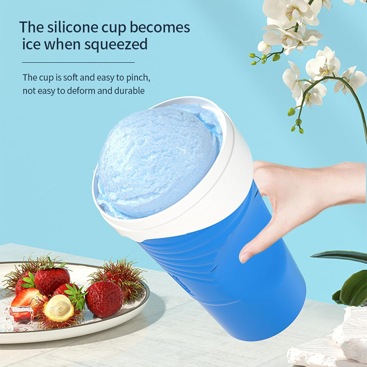Homemade outdoor beverage smoothie cup silicone quick ice making refrigeration cup