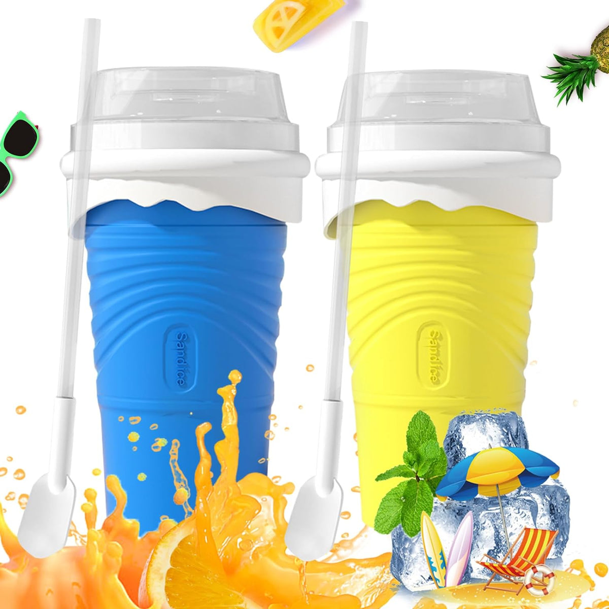 Homemade outdoor beverage smoothie cup silicone quick ice making refrigeration cup