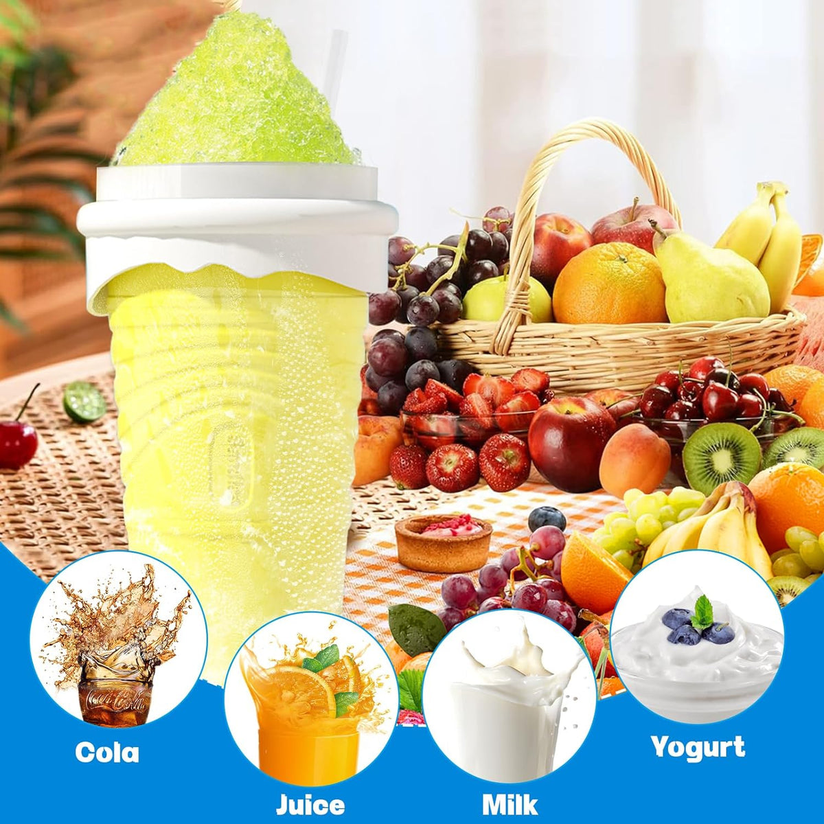 Homemade outdoor beverage smoothie cup silicone quick ice making refrigeration cup