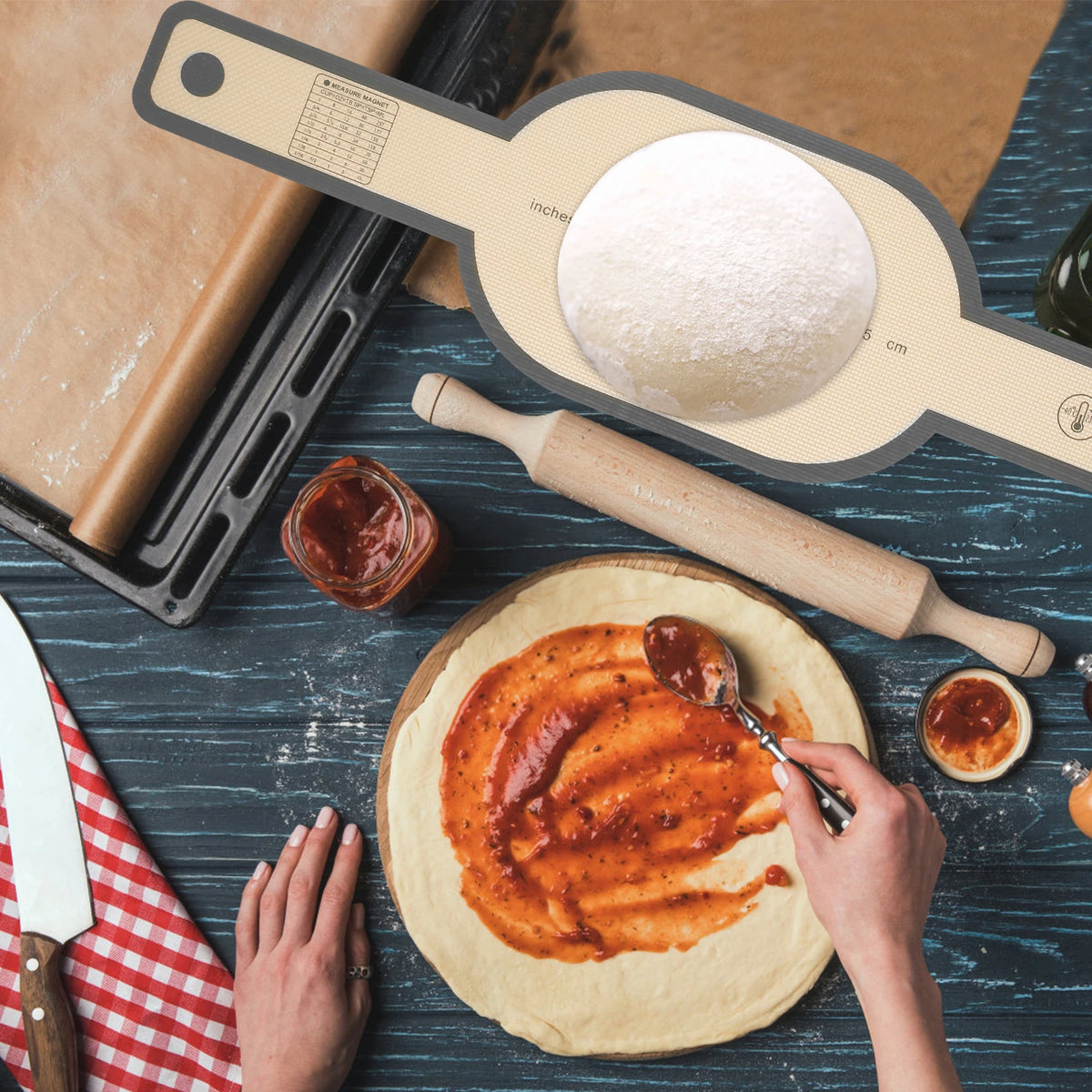 Silicone Bread Sling Non-Stick Silicone Baking Mat Sling Heat Resistant Silicone Dutch Oven Liner with Long Handle
