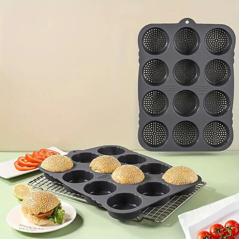 Hamburger bread mold 12-piece French bread mold household food-grade non-stick baguette bread tools