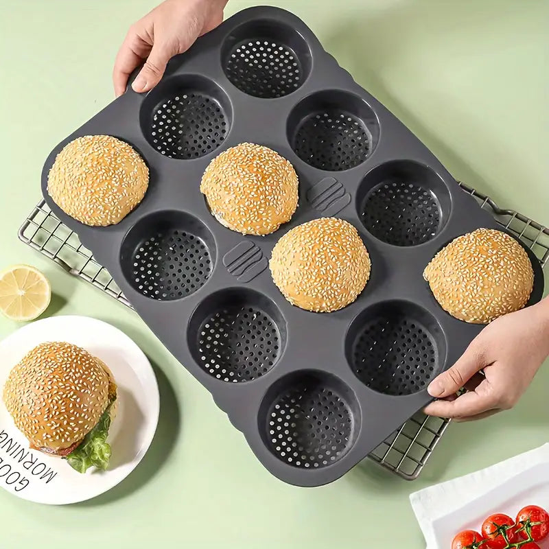 Hamburger bread mold 12-piece French bread mold household food-grade non-stick baguette bread tools