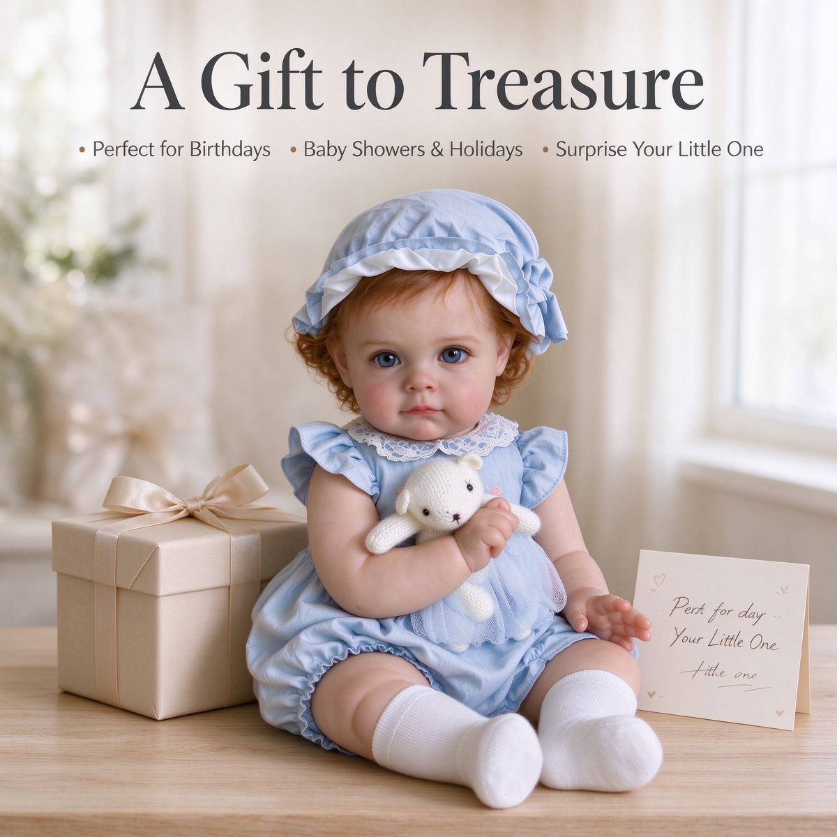60cm Reborn Baby Doll – Lifelike, Hand-Painted in 3D