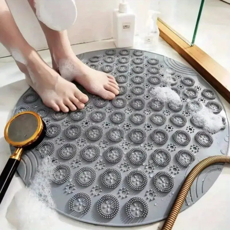 Round bathroom anti-slip mat household shower room hydrophobic quick-drying suction cup floor mat bathroom massage foot mat