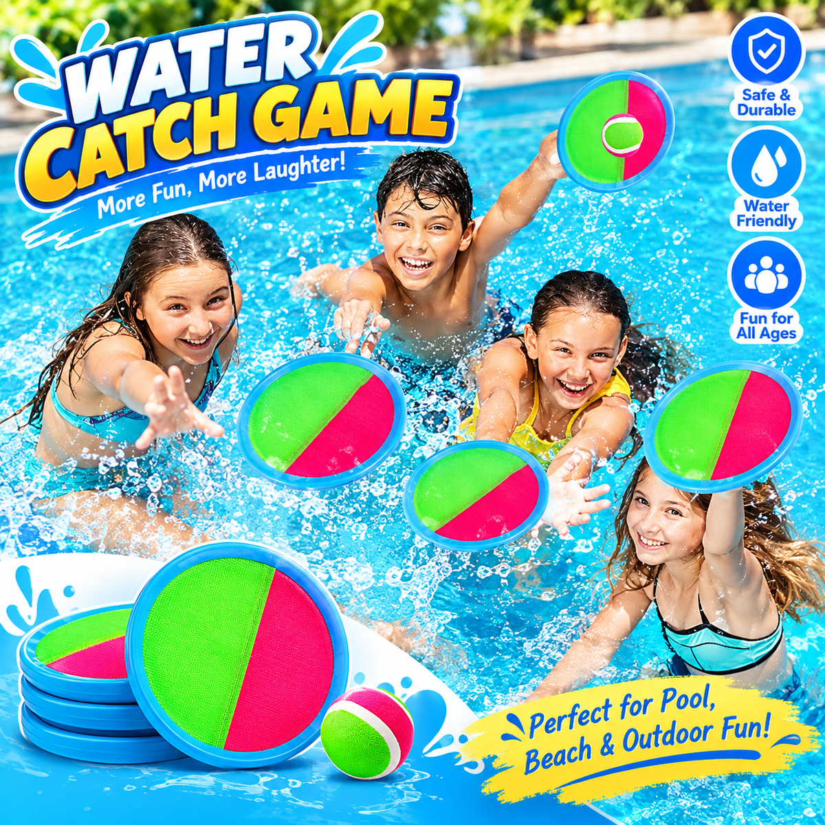 Toss and Catch Ball Game Outdoor Toys for Kids Yard Games Beach Toys Outside Games for 3 4 5 6 7 8 9 10 Year Old Boys Girls (Upgraded)