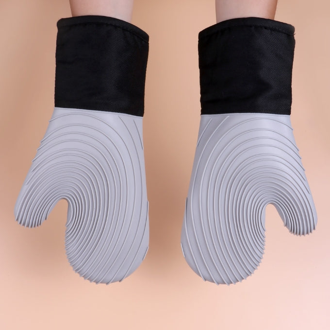 Silicone heat insulation gloves, microwave anti-scalding gloves, kitchen high temperature resistant gloves, thickened microwave baking gloves