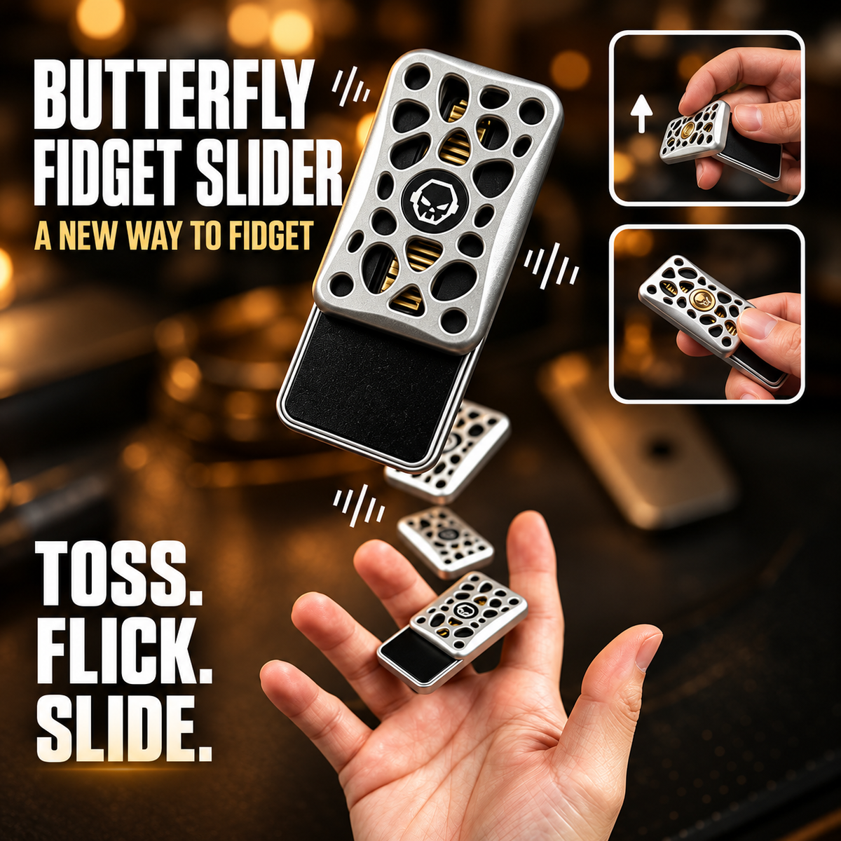 Infinite-Position Metal Slider Fidget Toy – Magnetic Stress-Relief Gadget