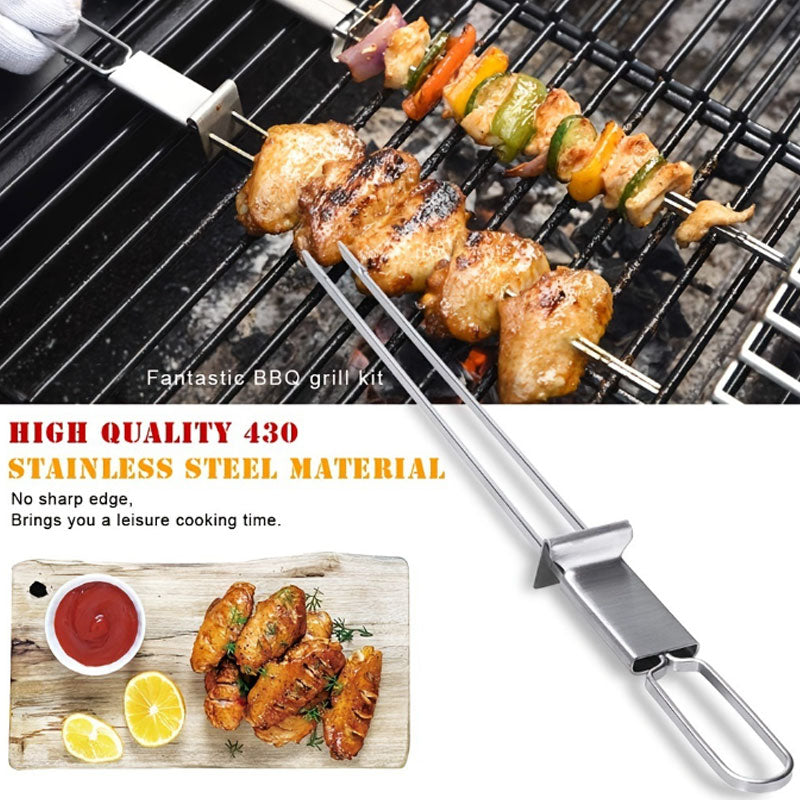BBQ barbecue fork outdoor portable barbecue fork skewers barbecue needle barbecue fork stainless steel barbecue skewers