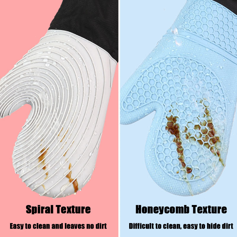 Silicone heat insulation gloves, microwave anti-scalding gloves, kitchen high temperature resistant gloves, thickened microwave baking gloves