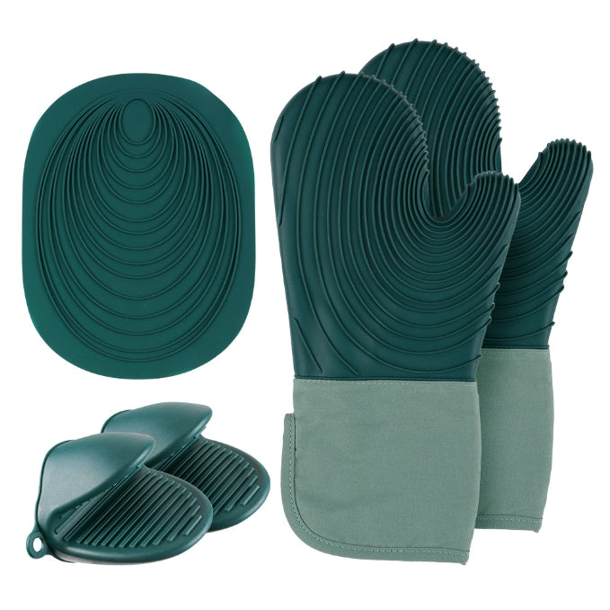 Silicone heat insulation gloves, microwave anti-scalding gloves, kitchen high temperature resistant gloves, thickened microwave baking gloves