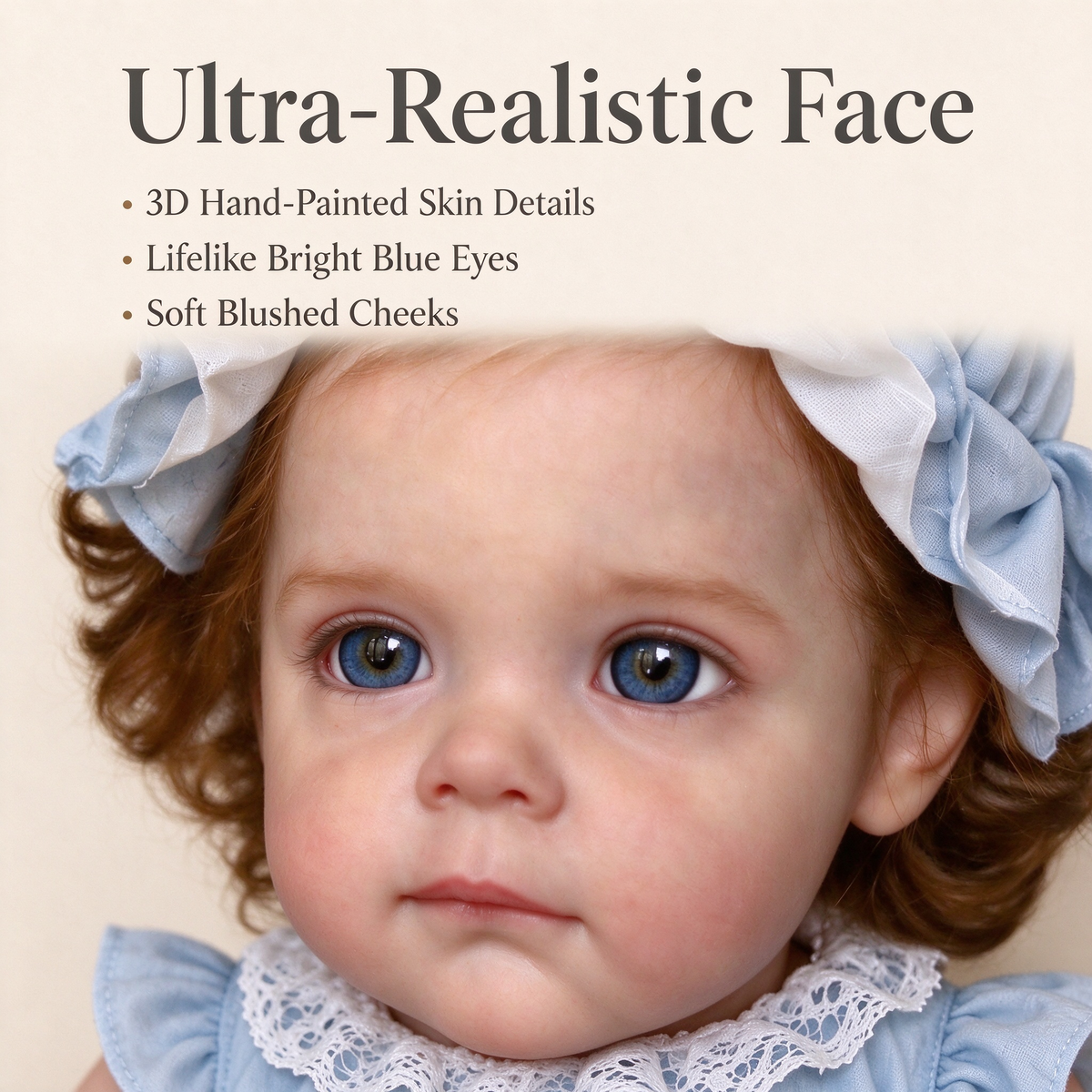 60cm Reborn Baby Doll – Lifelike, Hand-Painted in 3D