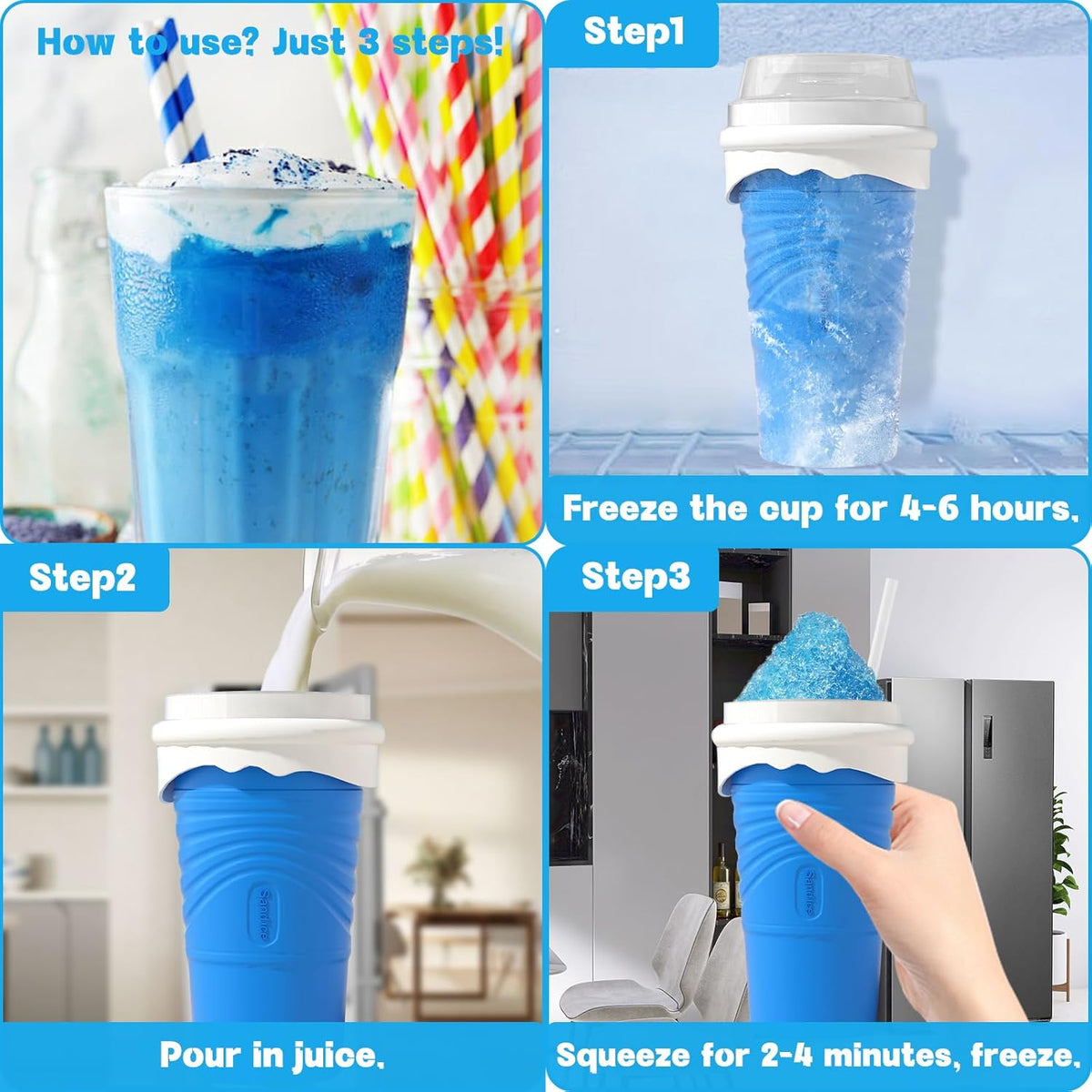 Homemade outdoor beverage smoothie cup silicone quick ice making refrigeration cup