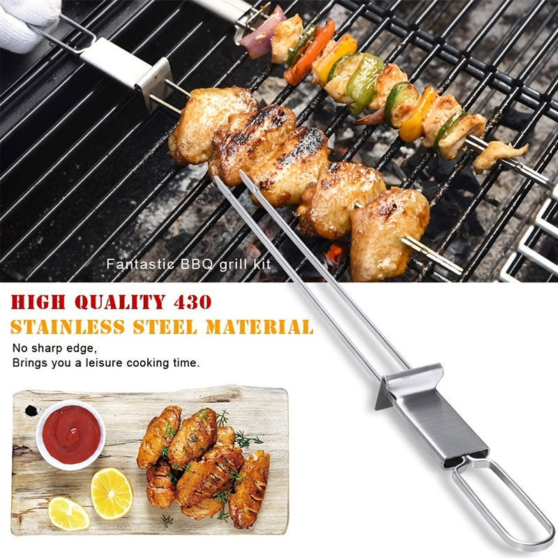 BBQ barbecue fork outdoor portable barbecue fork skewers barbecue needle barbecue fork stainless steel barbecue skewers