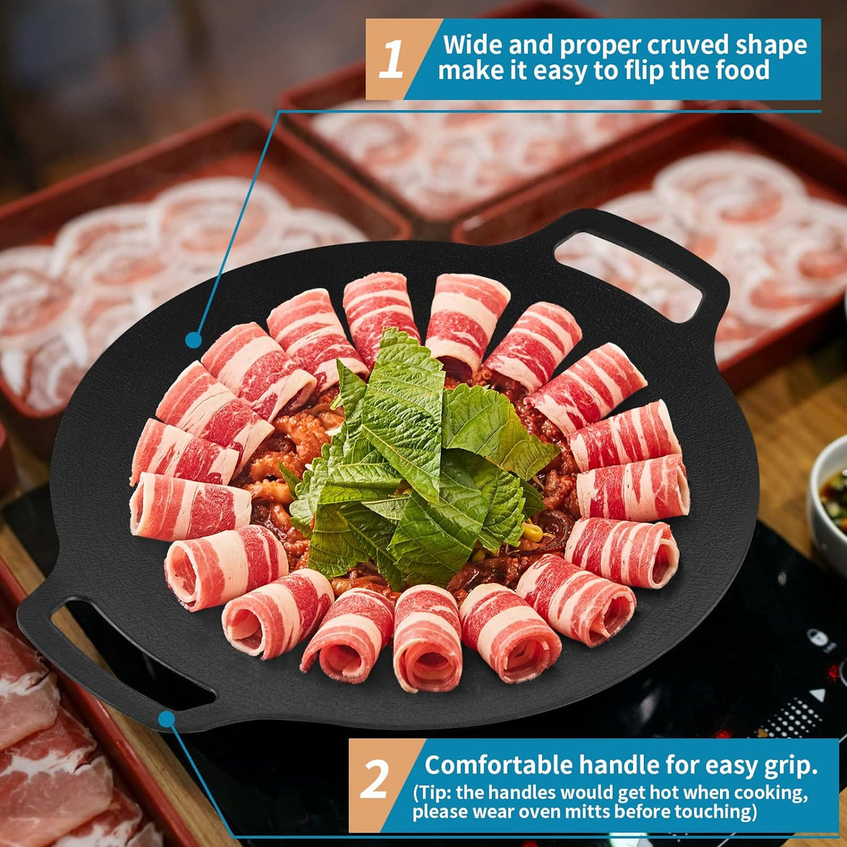 Korean Grill Pan with Nonstick 6-Layer Coating