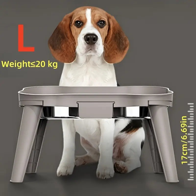Elevated Pet Feeder with 2 Stainless Steel Bowls - Neck-Friendly, Detachable Design for Easy Cleaning - Ideal for Dogs & Cats