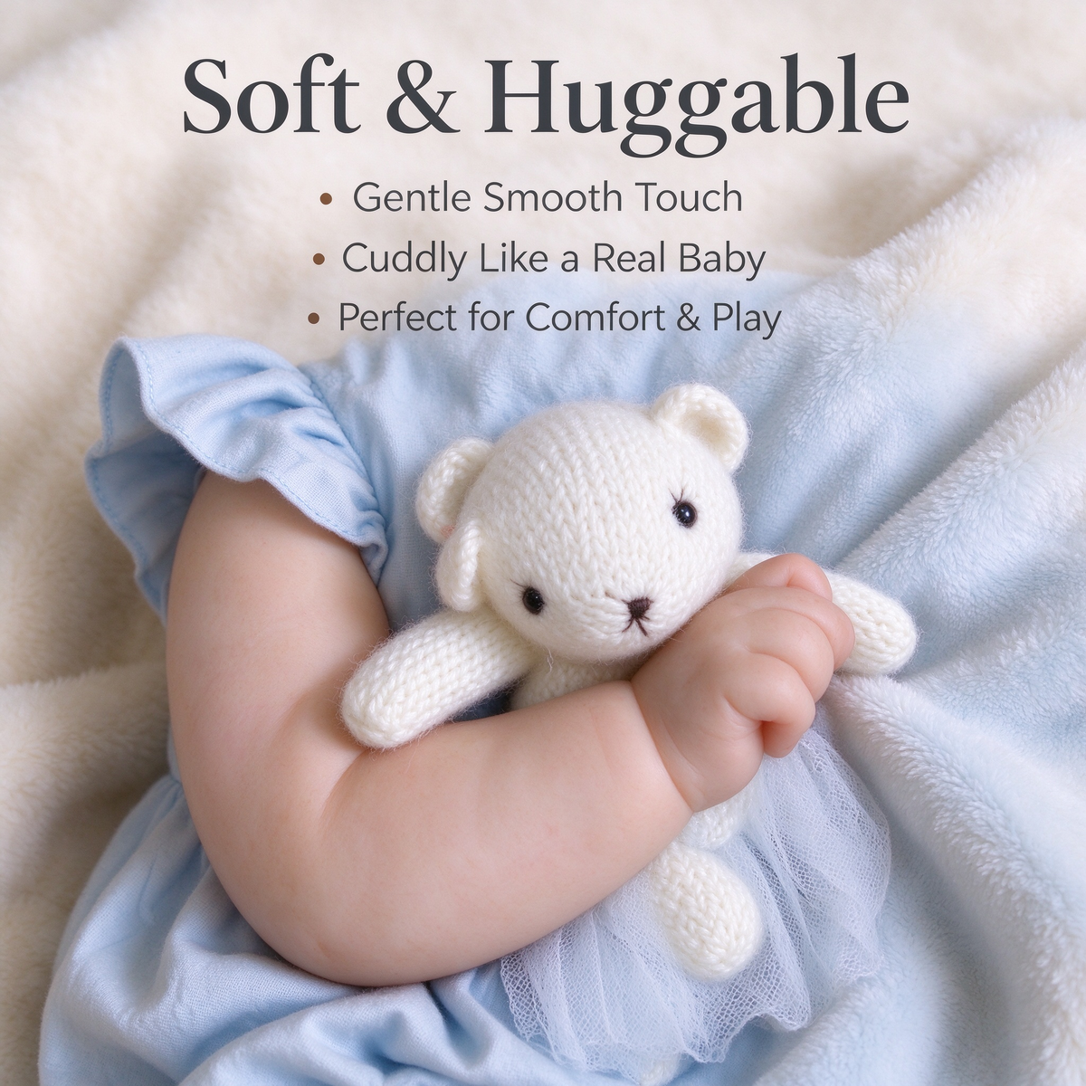 60cm Reborn Baby Doll – Lifelike, Hand-Painted in 3D