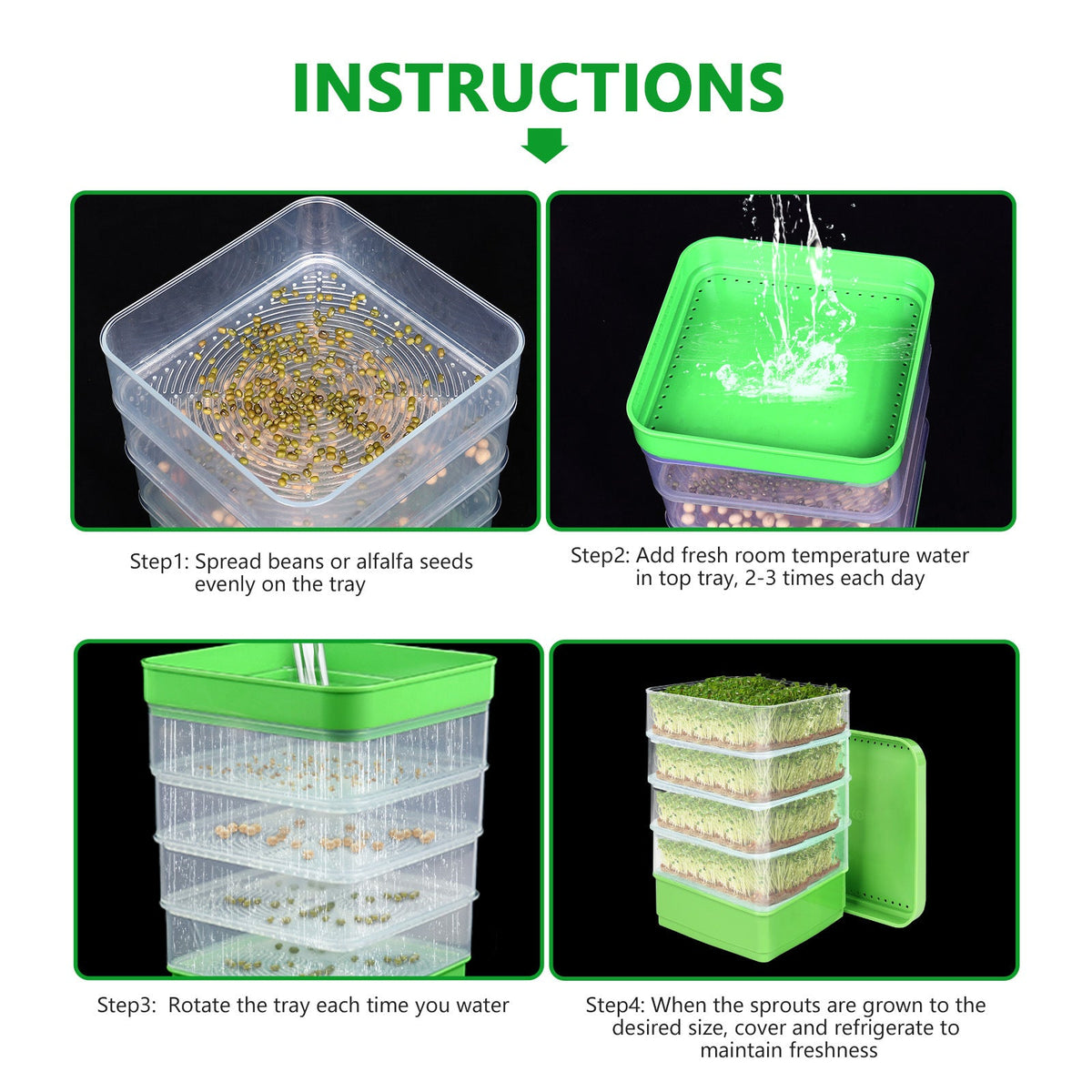4-Tier Seed Sprouting Kit with