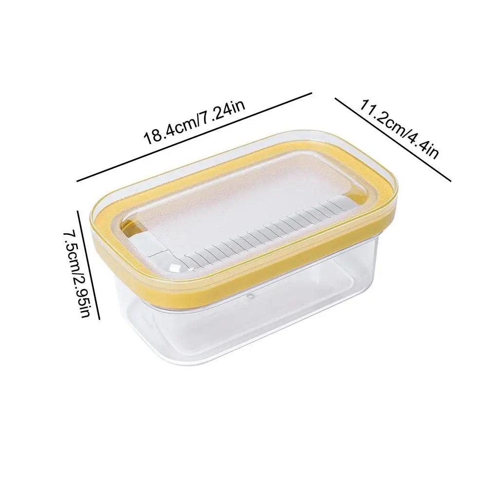 Portable Butter Cheese Box Transparent Butter storage Container Refrigerator Fresh Keeping Silicone Lid Butter Dish for Storage