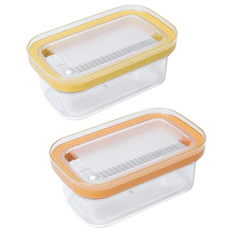 Portable Butter Cheese Box Transparent Butter storage Container Refrigerator Fresh Keeping Silicone Lid Butter Dish for Storage