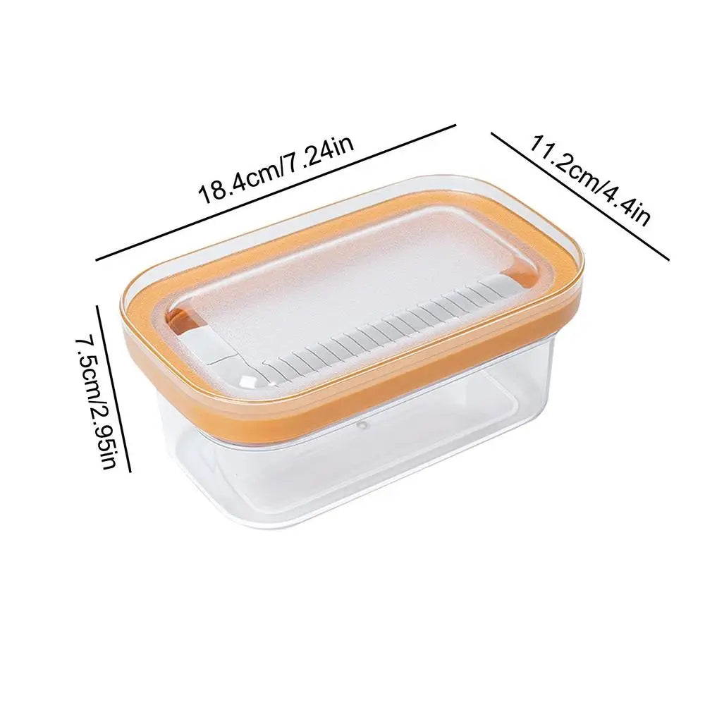 Portable Butter Cheese Box Transparent Butter storage Container Refrigerator Fresh Keeping Silicone Lid Butter Dish for Storage