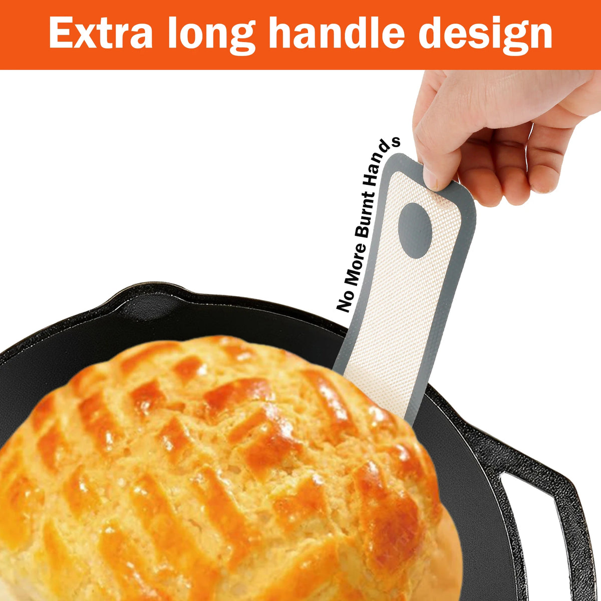 Silicone Bread Sling Non-Stick Silicone Baking Mat Sling Heat Resistant Silicone Dutch Oven Liner with Long Handle