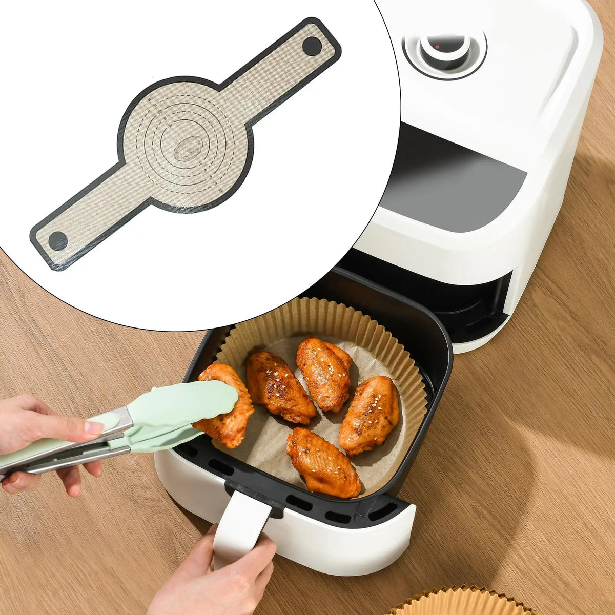 Air fryer long handle bread baking sling baking mat dough transfer mat