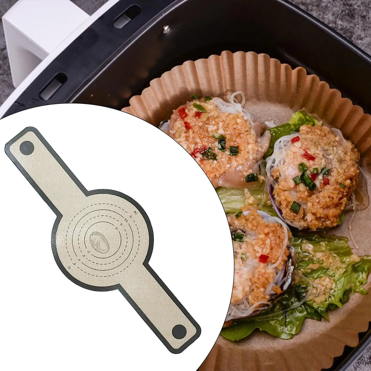 Air fryer long handle bread baking sling baking mat dough transfer mat