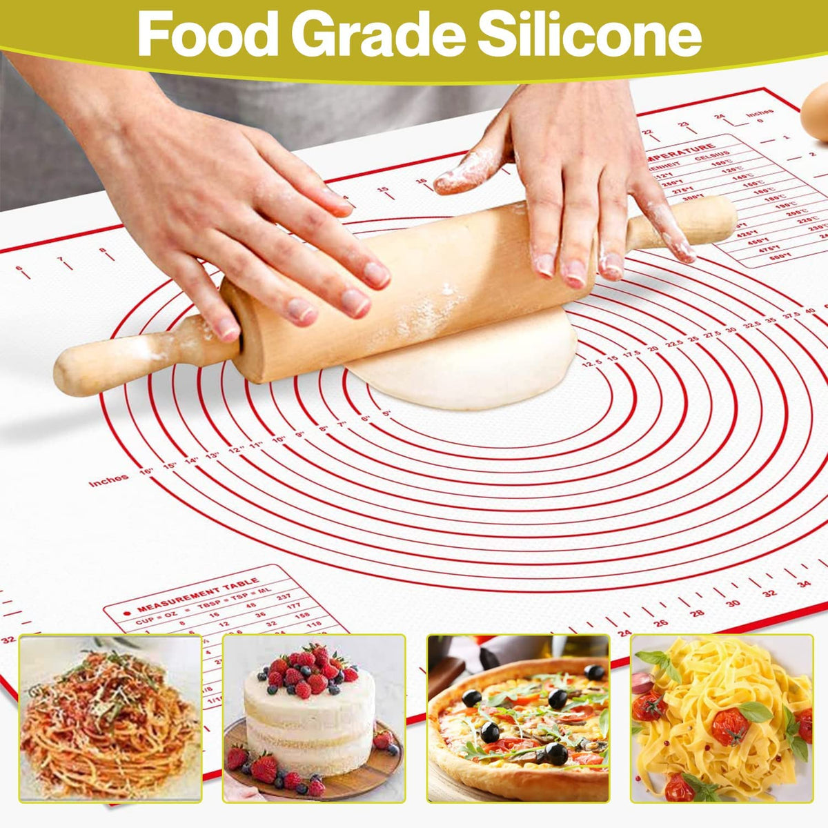 Household kneading mat, high temperature resistant chopping board, easy to clean, non-stick silicone gasket, silicone kneading gasket