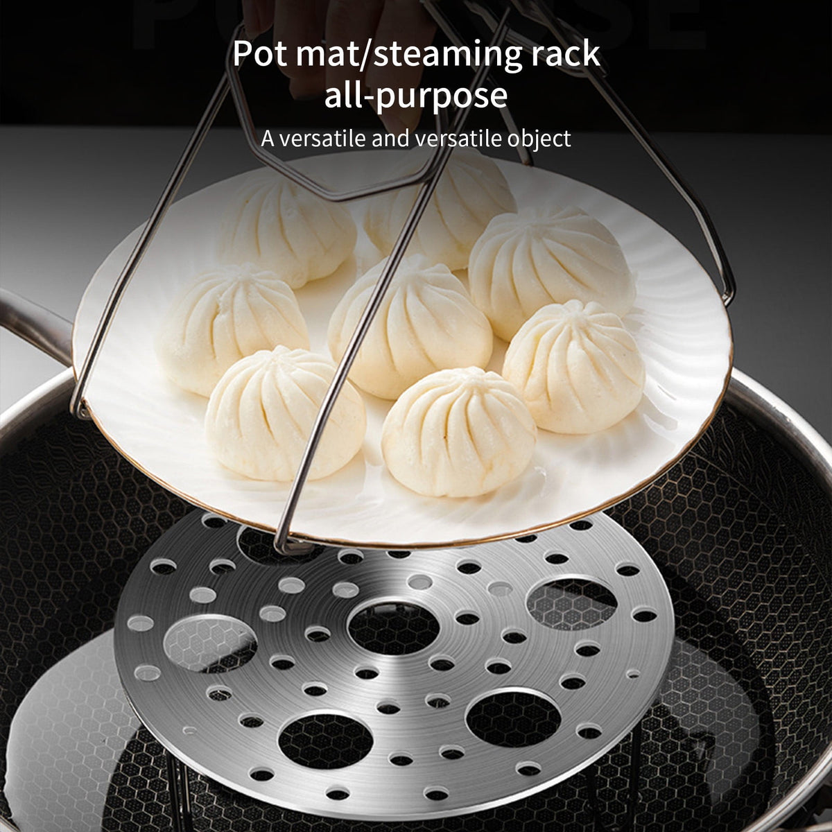 gg Steamer Rack Trivet,Stainless Steel Multipurpose Rack, Great for Lifting out Whatever Delicious Meats & Veggies You Cook