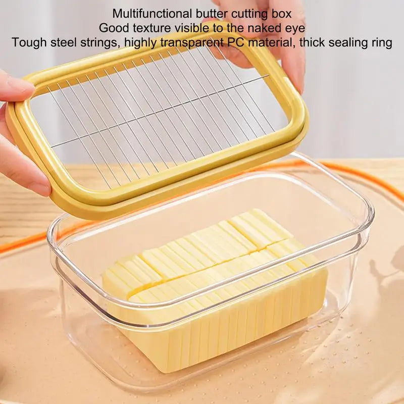 Portable Butter Cheese Box Transparent Butter storage Container Refrigerator Fresh Keeping Silicone Lid Butter Dish for Storage